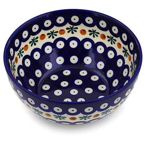 Authentic Polish Pottery Bowl 6-inch in Mosquito Design Handmade in Boles?awiec Poland by Ceramika Bona + Certificate of Authenticity