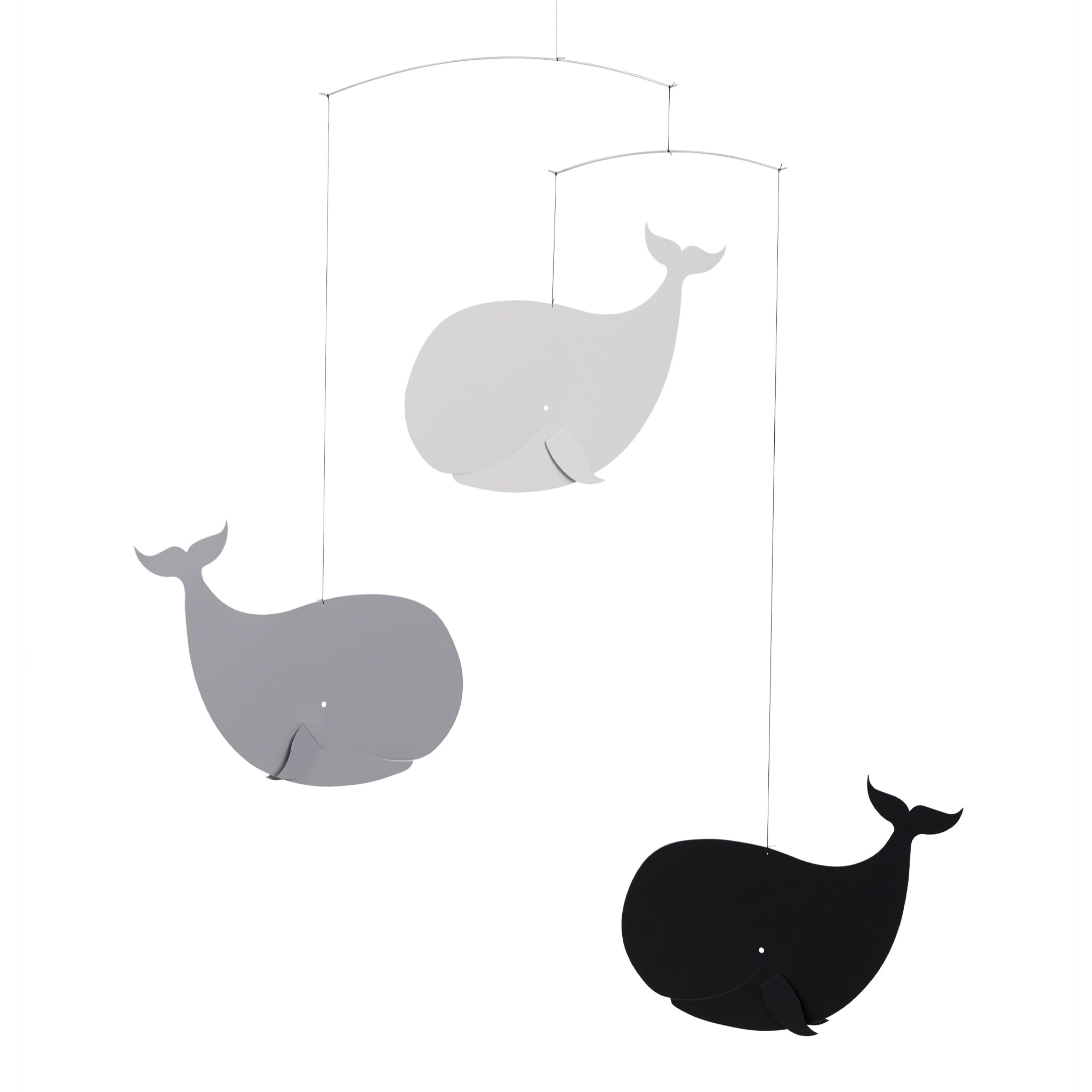 Flensted Mobiles Black Flensted Happy Whales Green And Yellow