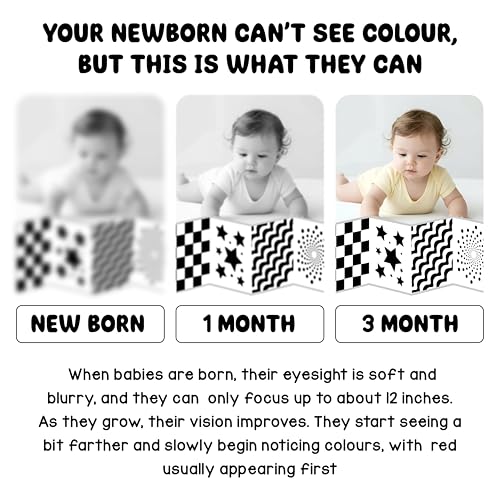 Image of High Contrast Flash Card Busy Book for Babies & Infants (2 Busy Books, Black & White + Red) | 16 Objects & Patterns | Tummy Time Toy for 0, 3, 6, 9, 12, 18 Months | Fun Learning for Newborn