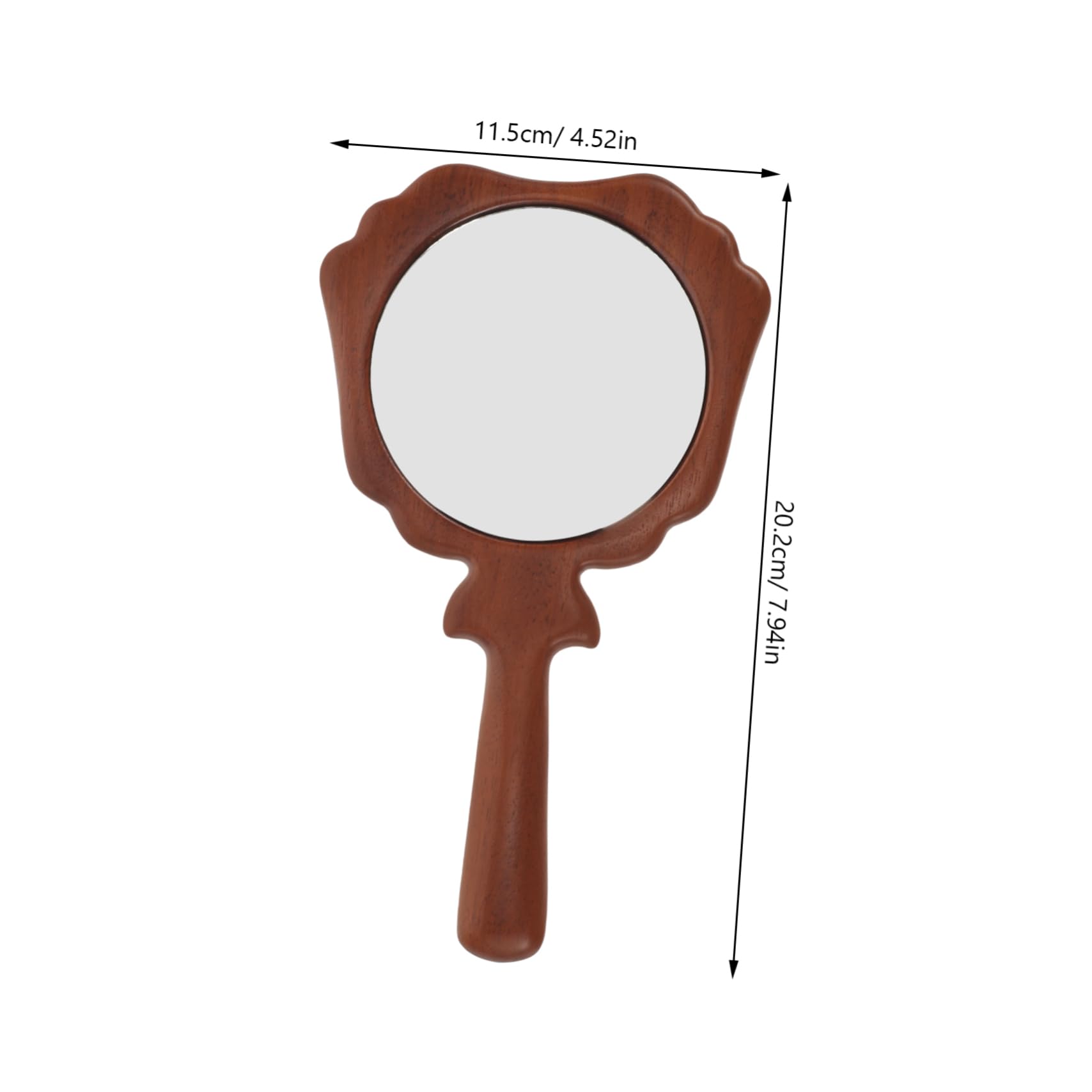 Ipetboom Sandalwood Handheld Mirror with Ergonomic Design High Definition Purse Mirror for Makeup Application Travel and Beauty Salon Professionals Compact Accessory with Natural