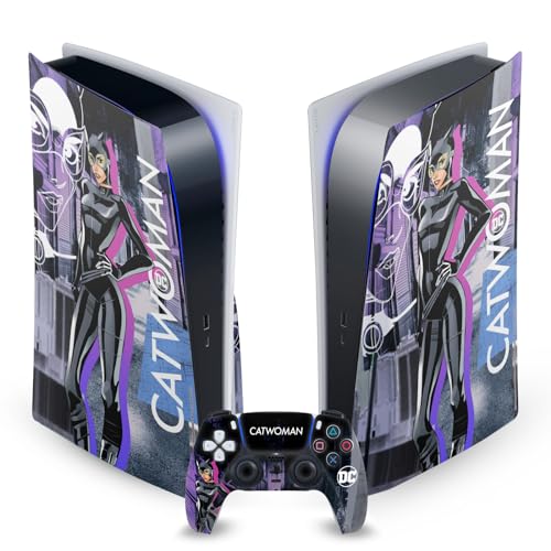 Plaque frontale vinyle PS5 Catwoman habillage haut de gamme pour console et manette