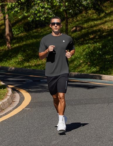 Image of PINSPARK Workout Shirts for Men UPF 50+ Quick Dry Athletic Gym Tee Shirts Mens Short Sleeve Running Cooling Swimming T-Shirt