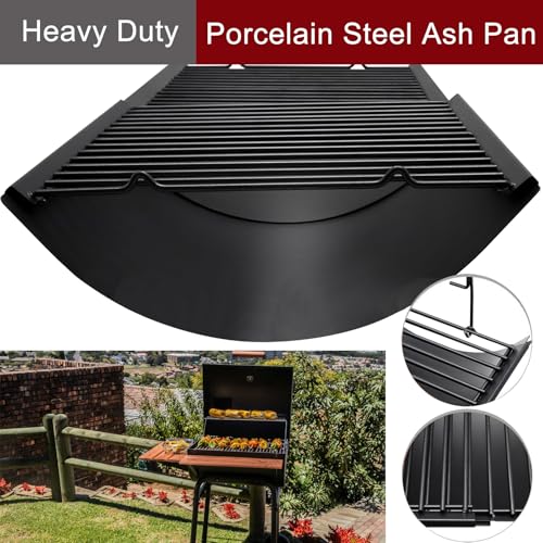Hiorucet 15.5" - 26" Adjustable Ash Pan Drip Pan for Chargriller 5050 5650 2121 5072 3001 2828 2823 2123 1224 2929 2727 E1224 1224 5252 1324 Charcoal Grills, with 2pcs Grate Hangers Replacement Parts