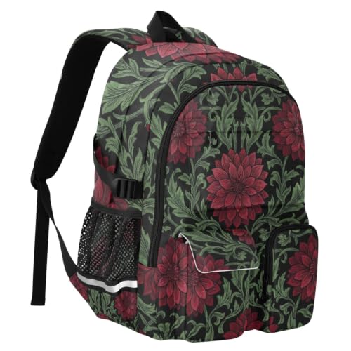 Mochilas de viaje William Morris dalias rojas para organizar tu equipaje sin pesar de más 2