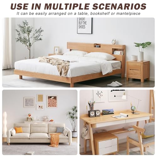 Sporgo Holz Bilderrahmen Hund Katze: 3D Bilderrahmen mit 2 Foto 360° Drehbar, Holz Bilderrahmen, Hund und Katze Gedenk Fotorahmen, ErinnerungBilderrahmen für Hunde oder Katzenbesitzer (23x20,5cm)