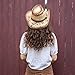 TOVOSO Straw Cowboy Hat for Women and Men with Shape-It Brim, Western Cowboy Hat, Turquoise/Beads - Tea Stain