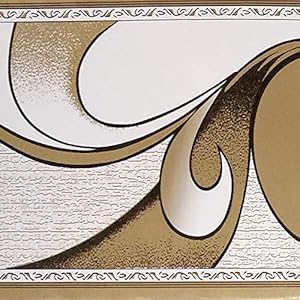Dundee Deco BD3221 Schil en Stok Abstracte Bruine Scrolls Behang Grens Retro Ontwerp, Rol 3ft. x 4″. (10m x 10cm), Zelfklevend