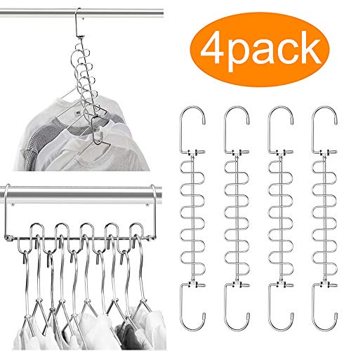 Meetu Magic Cloth Hanger Space Saving Hangers Metal Closet Organizer for Closet Wardrobe