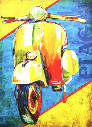 KUSTOM ART Poster mural décoratif Vespa (modèle aquarelle) Impression artistique sur papier couché 40 x 30 cm sans cadre