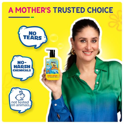 Image of SpongeBob Soft Body Wash for Kids | Mild Cleansing for Sensitive Skin | Mango & Turmeric | 300ml