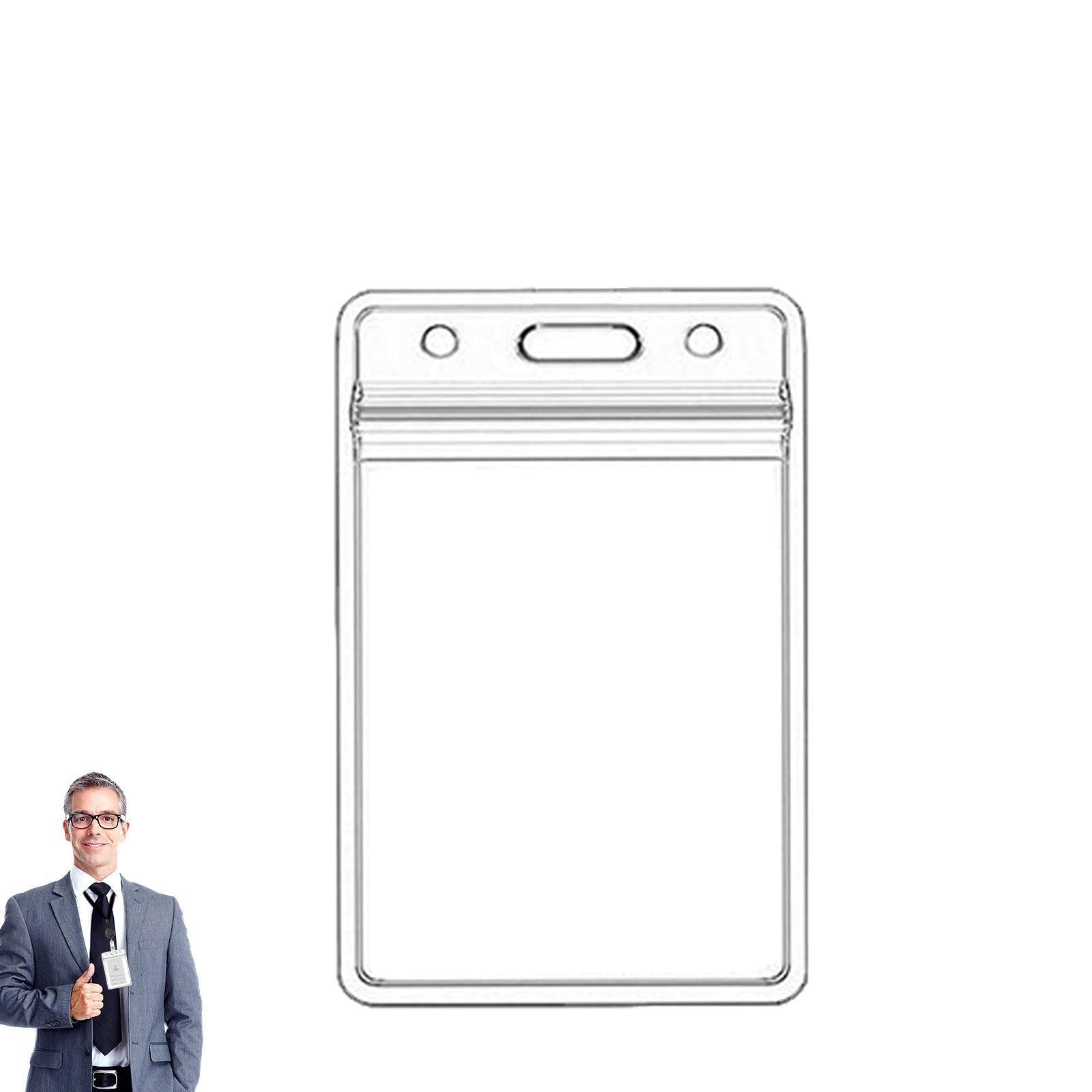 Vertical Badge Holder | 2pcs Waterproof Name Tag Holders | Clear ID Badge Holder | Clear Badge ID Cardd Holders for Holding Ids, Hotel Key Cards, Pass Cards Name Tags