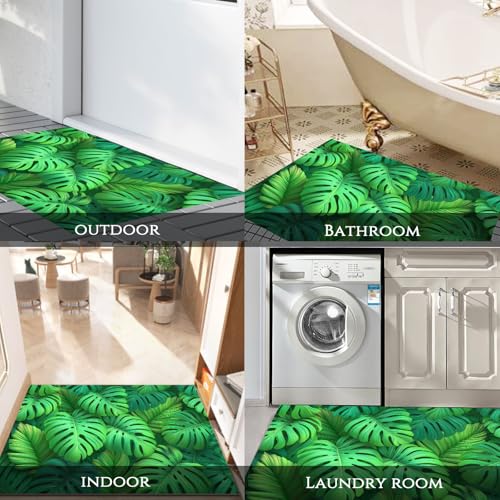 Tapis entree interieur lavable monstera pour stopper les salissures - 8