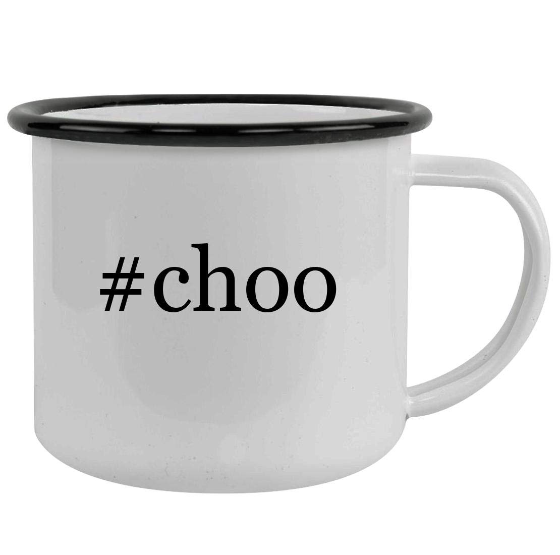 Rubber Docking #choo - Sturdy 12oz Hashtag Stainless Steel Camping Mug, Black