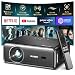 Produktbild Aurzen Smart Beamer mit DoIby Audio  4K Unterstützung, Aurzen Projektor Full HD 1080P, Autofokus  Trapezkorrektur, mit 2x10W Lautsprechern, WiFi  Bluetooth, Beamer Heimkino für Android/iPhone