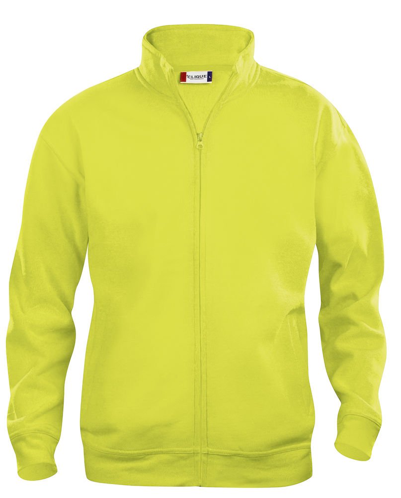 Clique - Felpa con cerniera zip bambino ragazzo Basic Cardigan Junior in poliestere con asola per auricolari in diversi colori e taglie (giallo HV TAGLIA 12-14 ANNI 150/160)