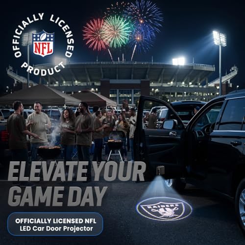 Image of LED Car Door Light - Officially Licensed NFL Wireless Projector - Show Your Team Pride - Battery Powered, Easy Install