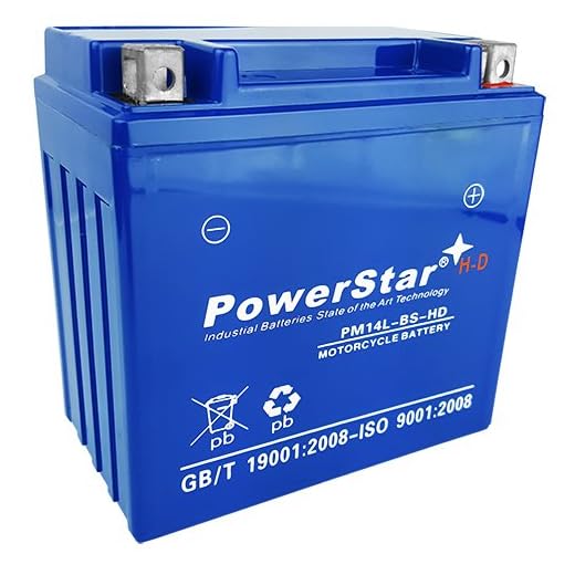 PowerStar Replaces Harley Davidson XL883 Sportster Battery 14L-BS Heavy Duty