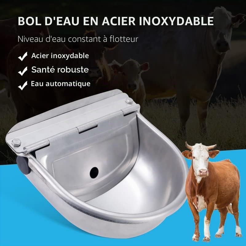 Abreuvoir automatique avec valve flottante en cuivre,Grande capacité,En acier inoxydable,Abreuvoir pour bovins,Abreuvoir automatique pour chien,Gamelle automatique pour cheval
