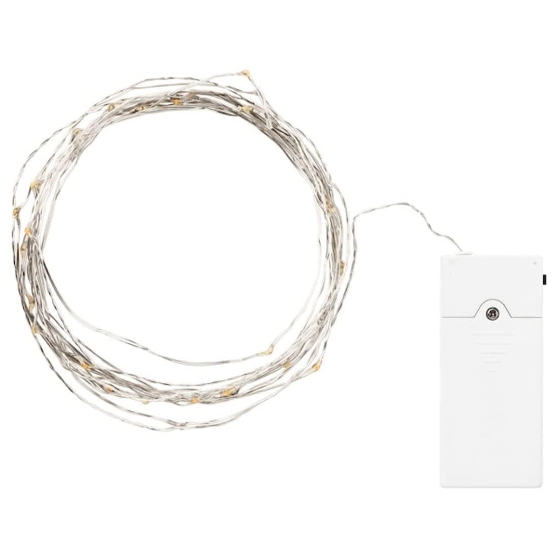 Ikea SOLVINDEN LED Solar-Powered Ground Stick, Outdoor/Clear Black with LED Lighting Chain with 40 Lights, Indoor/Battery-Operated Silver-Color. 3