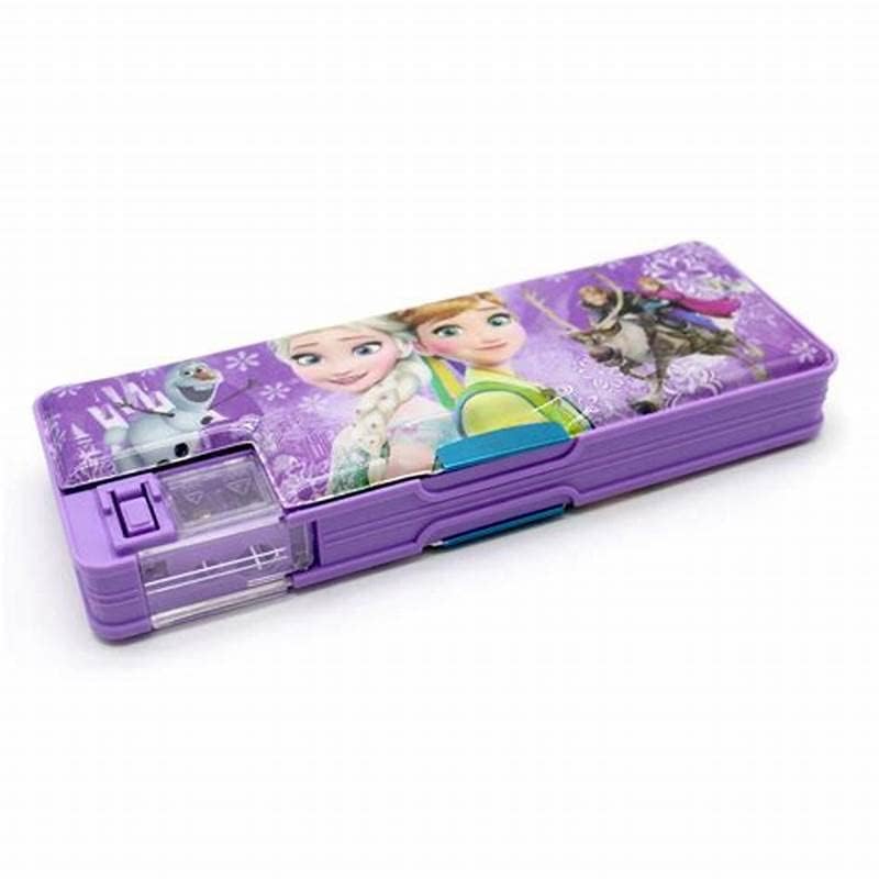 Image of Pack of 1 Multipurpose Magnetic Pencil Box with Calculator, Dual Sharpener for Girls & Boys for School, Big Size Cartoon Printed Pencil .(Any one Design Will be Sent)