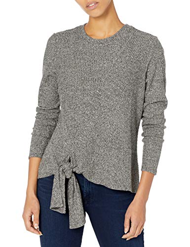 NIC+ZOE Women's Plus Size Cozy Aside Tie Top, Grey, 3X