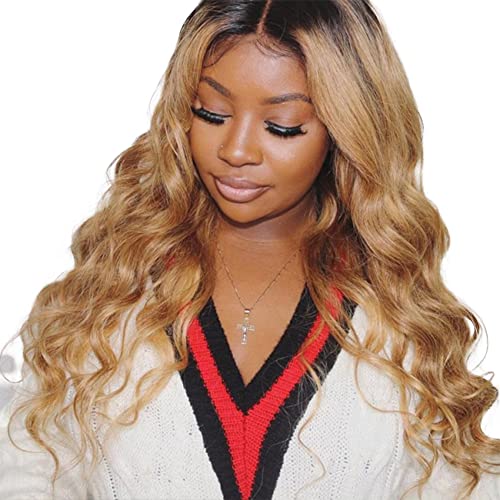 Blonde Weave Bundles Brazilian Hair Bundles Ombre Honey Blonde Body Wave Brazilian Hair Weave Human Hair Extensions Bundles Ombre 1b/27 Color Hair Weave 24 26 28 Inch