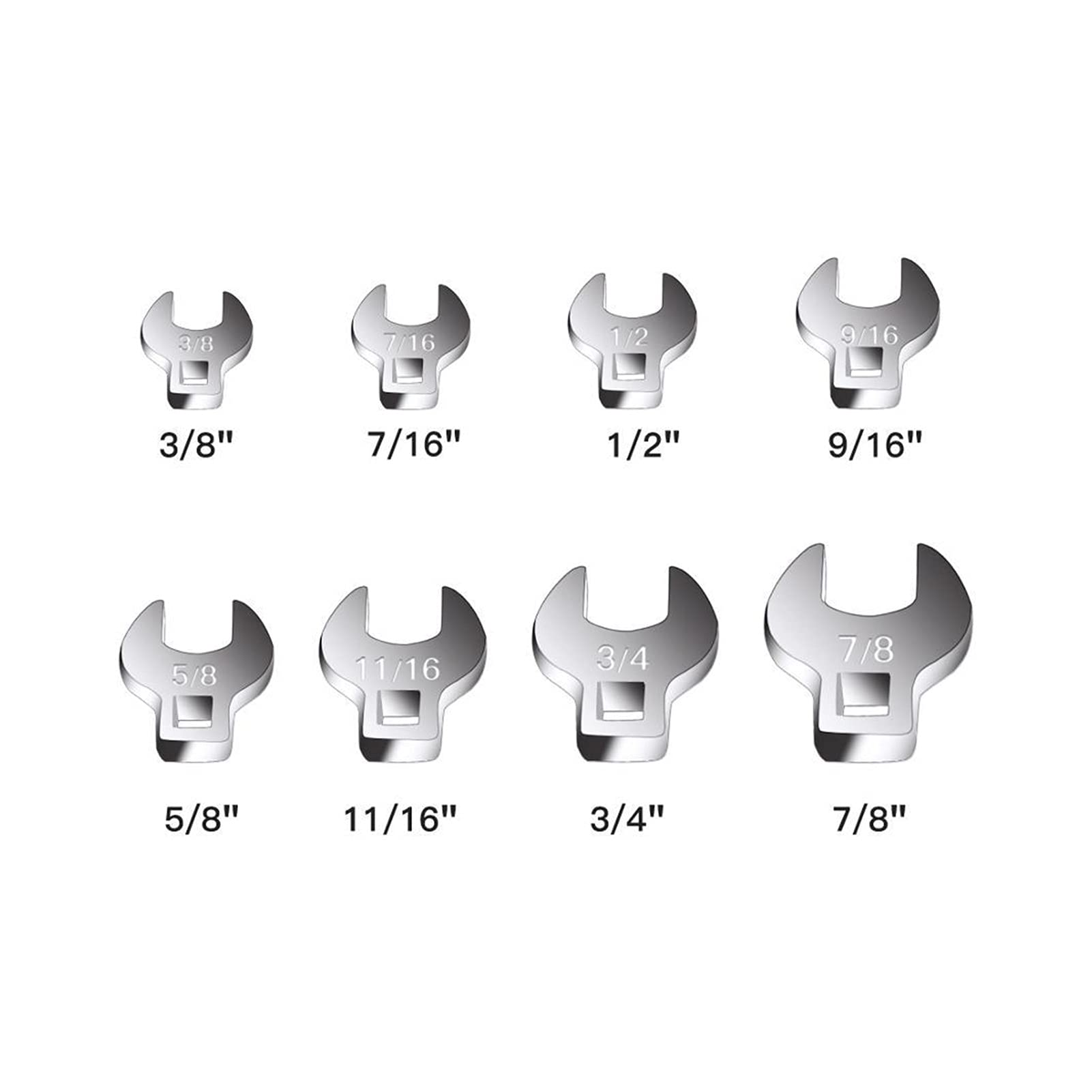 45th Ratchet Handle e 8 Pezzi 3/8 Pollici Drive Crowfoot Wrench Set Chiavi metriche/SAE durevoli (Colore: Imperial W Ratchet)
