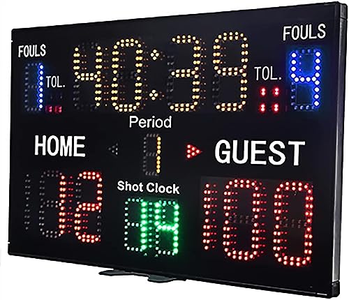 Marcador digital LED, marcador electrónico portátil de 15 dígitos con control remoto para baloncesto y fútbol, alimentación dual miniatura 1