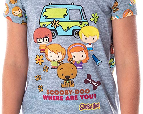 INTIMO Scooby-Doo Girls' Pajamas Chibi Characters Mystery Machine Shirt And Pants Kids Pjs Pajama Set3