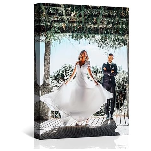 Custom Canvas Prints with Your Photos, Personalized Canvas Photo Print, Customized Picture On Canvas, Christmas Wall Art Gift for Family Friends Wedding Baby Pet Home Decor for Men/Women, 12x12inch Cover