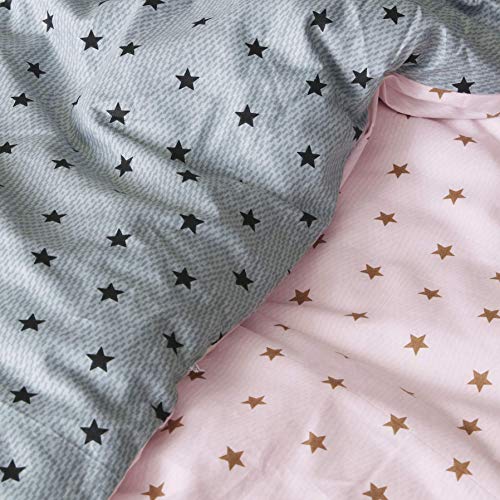 Stars Copripiumino e Federa, Pink/Grey