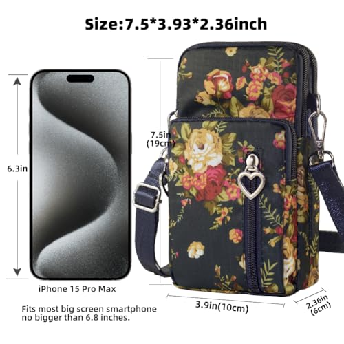Image of JANKS Small Crossbody Bag for Women - Mini Phone Purses with Crossbody Strap and Wallet - Nylon Arm Bag