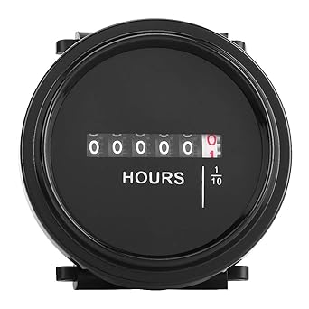 Engine Hourmeter, Accurate Hour Meter Gauge Round for Boat for Truck for Car