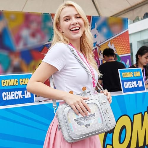 Image of TV Ita Shoulder Bag Women Clear Window Anime Pins Display | Ita Backpack,Fun pins display bag,