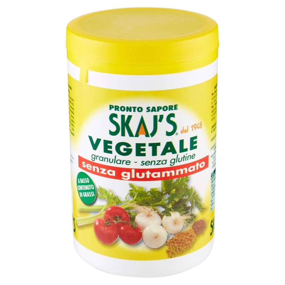 Preparación granulada para caldo y condimento, aroma vegetal, sin gluten, sin glutamato, sin grasa 900 g. 3 piezas