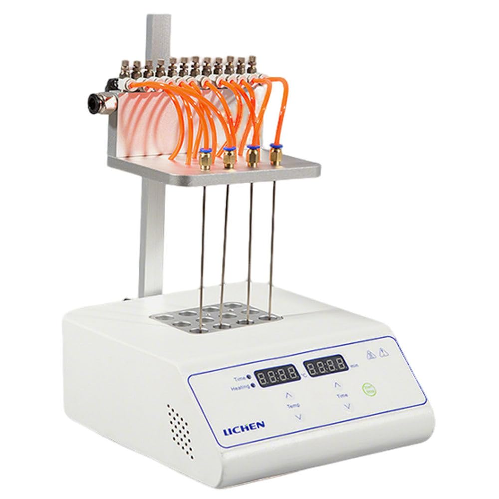 Concentrador Muestras Nitrógeno Laboratorio,Evaporador Concentrador Nitrógeno,Concentrador Purga Nitrógeno,con Ajustes Tiempo Y Temperatura,Elevación 200 Mm,Caudal Ajustable 12holes