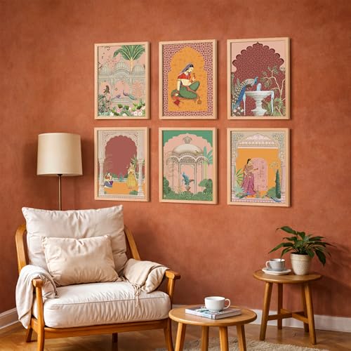 Image of NoWorries Wall decor Paintings for living room - Premium Modern art Wall Poster Paintings for Home Decoration (Pattern-Minimal art) Set of 6 (13x17 inches, ART ATTACK-4)