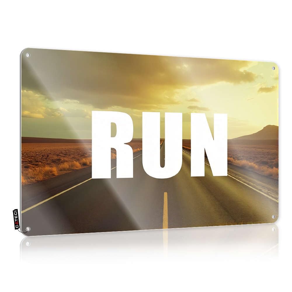 Outdoor Funny Metal Sign Run Towards Your Dreams Tin Sign Outdoor Bar Signs Funny Coffee Signs(30X40CM)