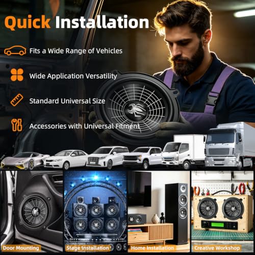 Image of 5.25 Inch Speakers, 600W 4 Ohm 5 In Speaker Car Audio Aluminum Cone Woofer