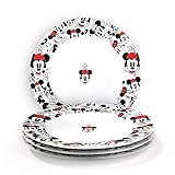 Disney All Over Minnie Salad Plate, Set of 4