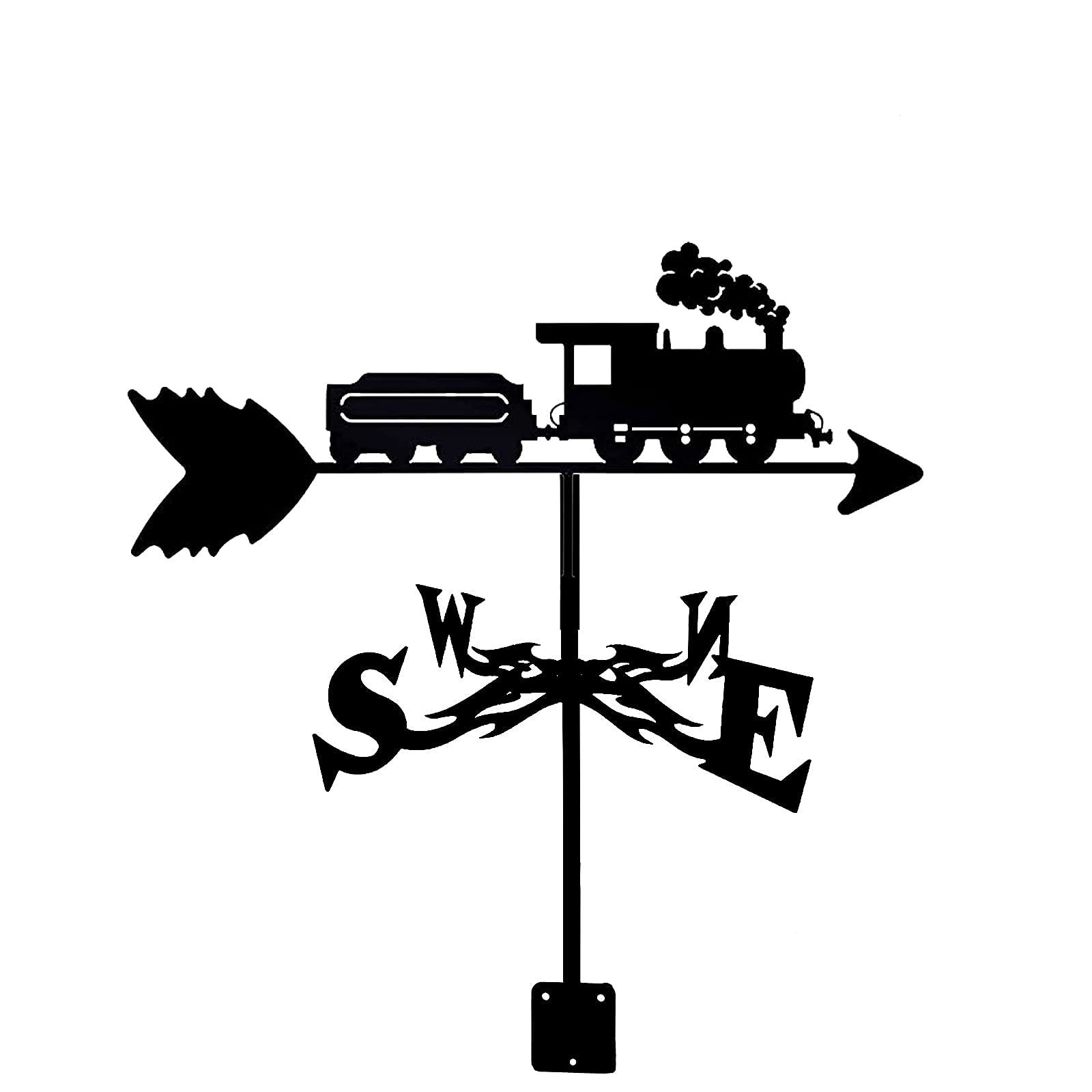 WIQUYBML wind vane Decoration Wind Vane, Ornament Weather Vane Weathervane Stainless Steel Weathercock Direction Indicator Garden Stake Art Decor for Roof Mount (Train)