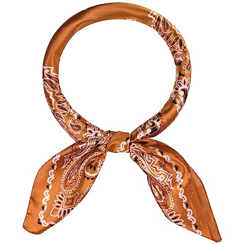 Women's Paisley Satin Square Scarf, 35