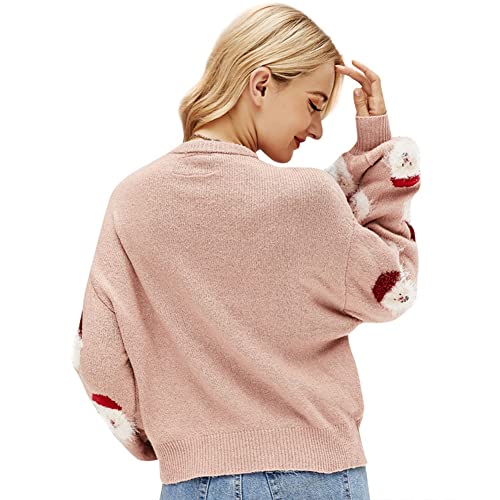Image of JUNBOON Women's Casual Leopard Print Knitted Pullover Sweaters Long Sleeve Crew Neck Jumper Tops
