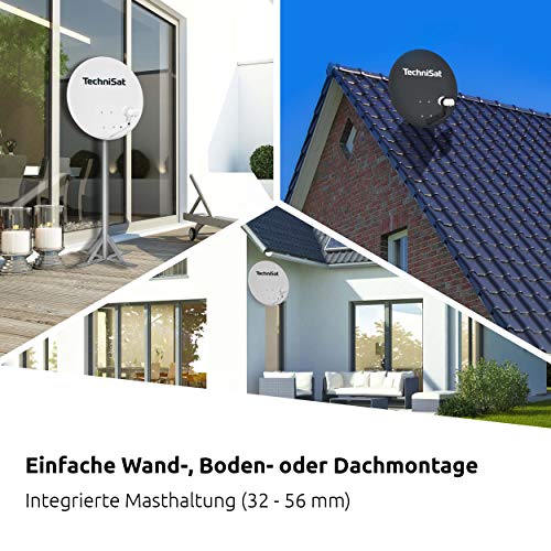 TechniSat TECHNITENNE 70 Satelliten-Schüssel für 4 Teilnehmer (70 cm digital Sat Anlage,...