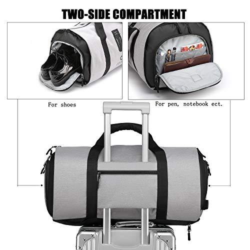 Weekender Bag Carry on Garment Bag, Suit Bag, Travel Duffel Bag for Men Women (black)