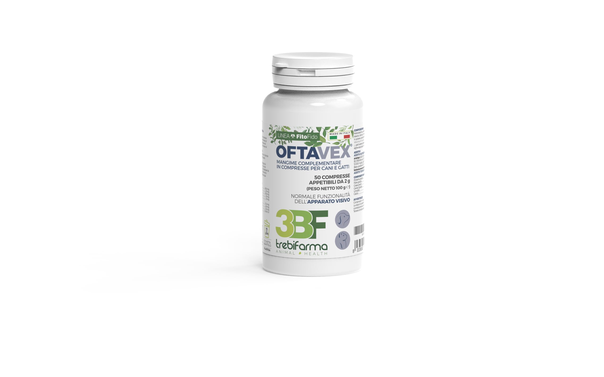 Trebifarma Oftavex - 3BF - Mangime Complementare in Compresse per Cani e Gatti - 100 g
