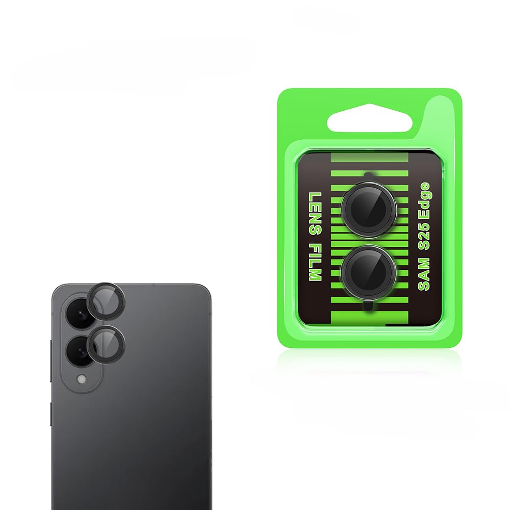 Zore Galaxy ile uyumlu S25 Edge CL-07 Kamera Lens Koruyucu Siyah