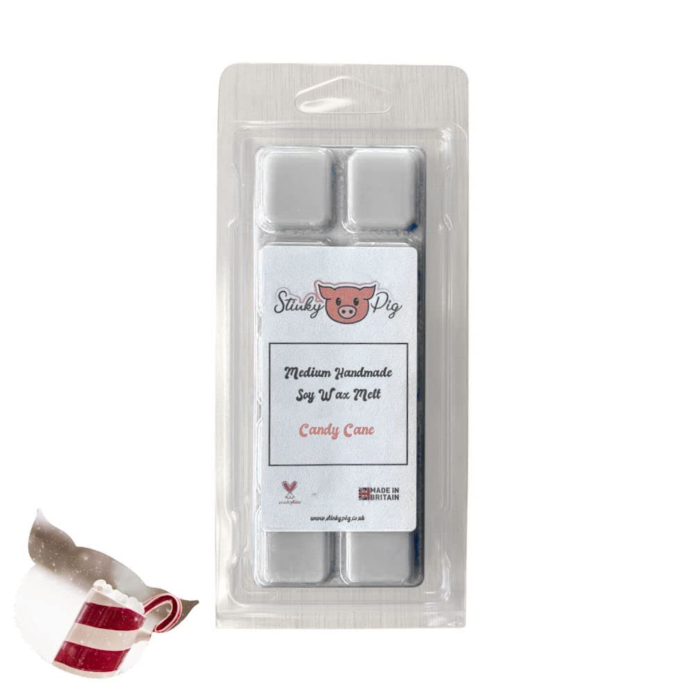 Medium Wax MELT Clamshell BAR - Snap Tart Handcrafted Soy Wax Vegan Long Lasting Highly Scented Handmade Wax Melts (Candy Cane)