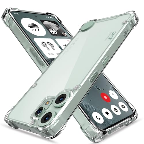 Image of Amazon Basics Back Cover for CMF Phone 2 Pro 5G PC + TPU Clear Transparent Raised Edges Shockproof Protective Phone Bumper Case(Transparent)