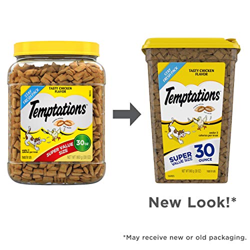 TEMPTATIONS Classic Crunchy and Soft Cat Treats Tasty Chicken Flavor